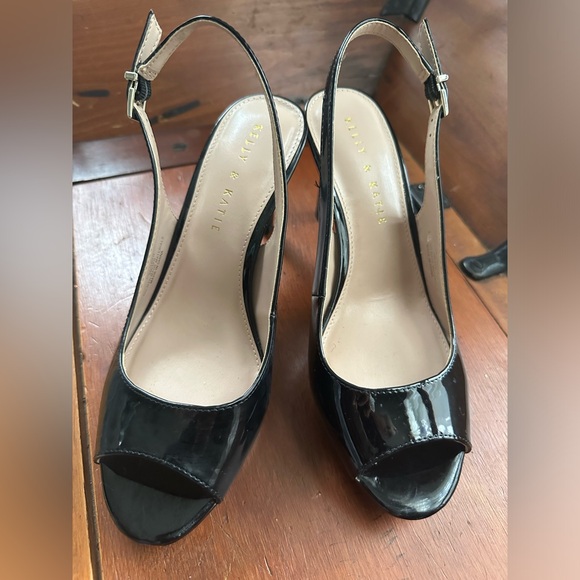 Black Sling Back Heels - Picture 3 of 5